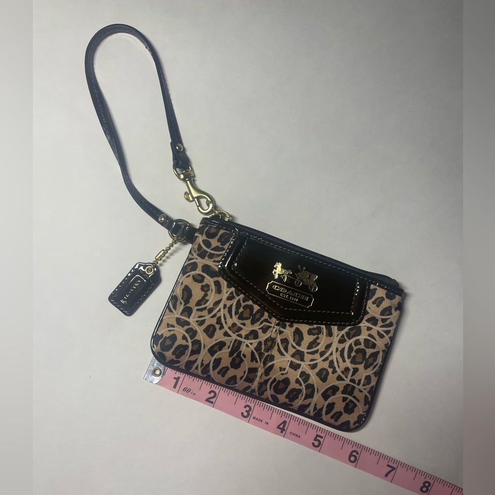 COACH Brown Leopard Wristlet